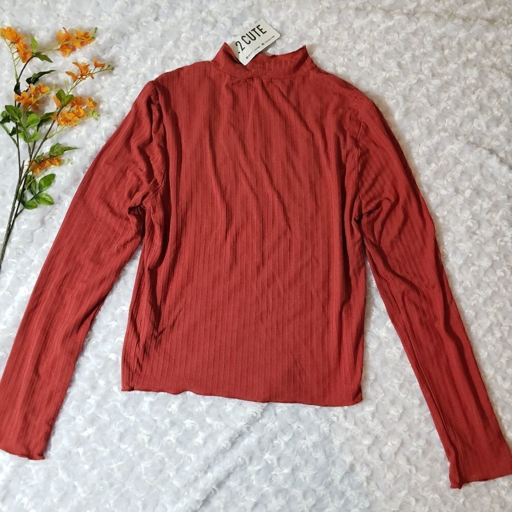 Ambiance size large long sleeve red top - Picture 3 of 3
